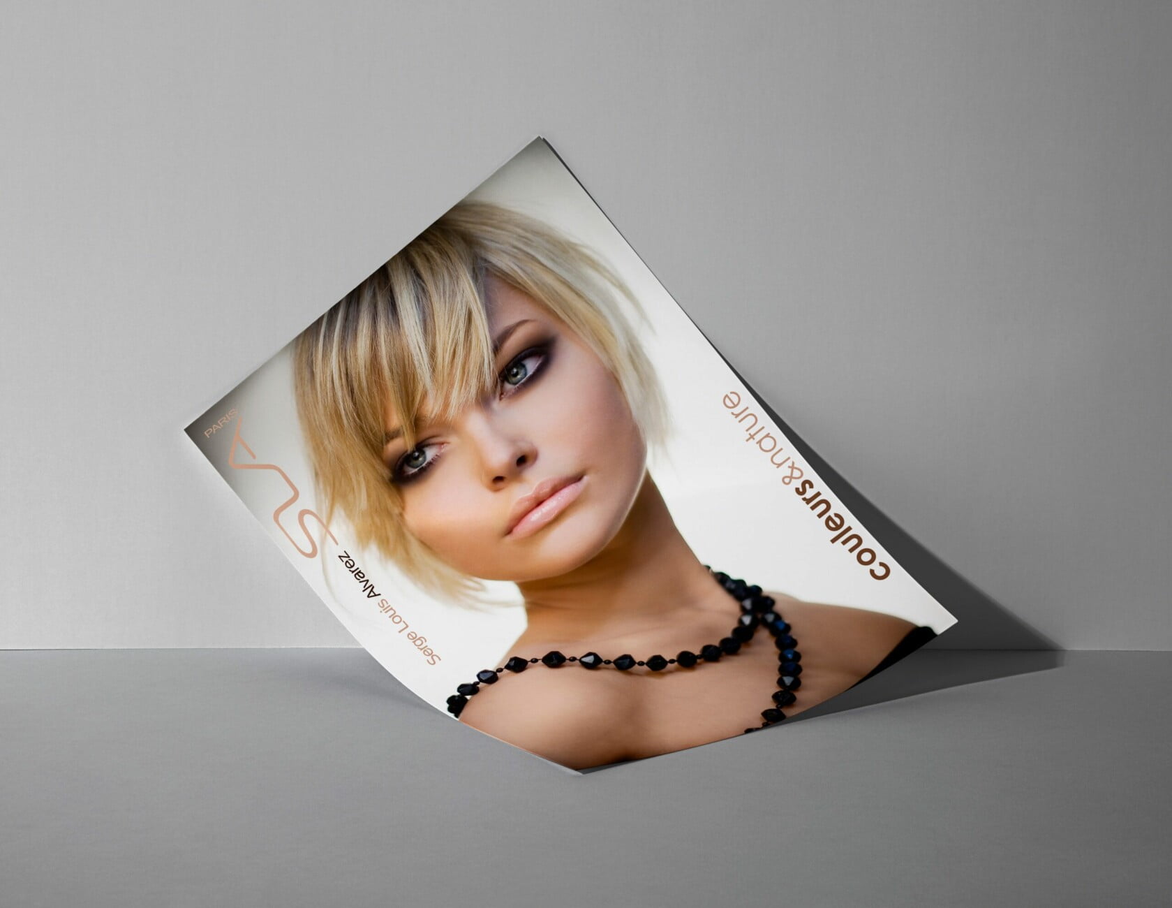 Poster for the cosmetics brand campaign Serge-Louis Alvarez featuring influencer Caroline Receveur, photographed by Etienne Delorme.